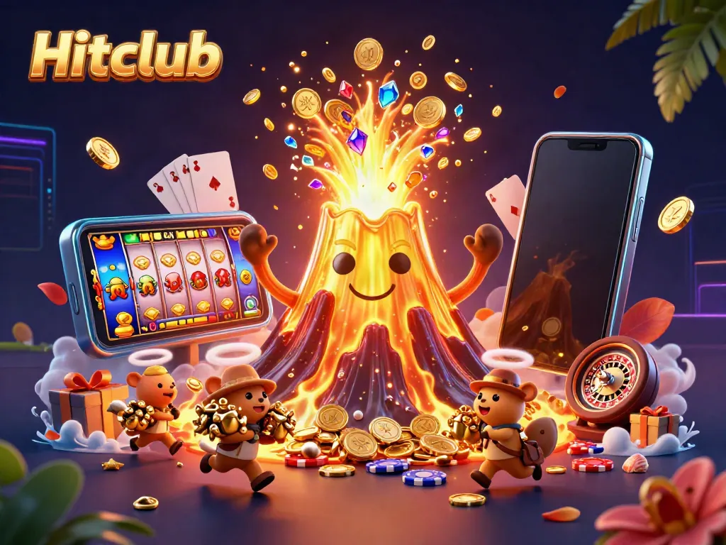 Experience thrilling gameplay at Hitclub with a dynamic 3D illustration of fortune and adventure.