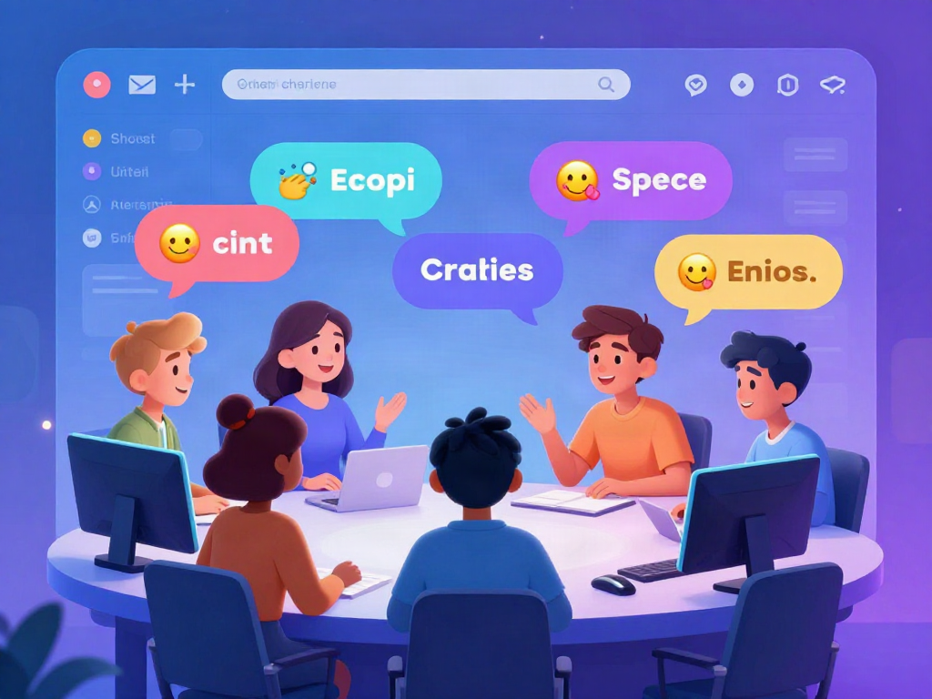 Engaging virtual chatroom with animated AI characters showcasing juicy chat ai interactions.