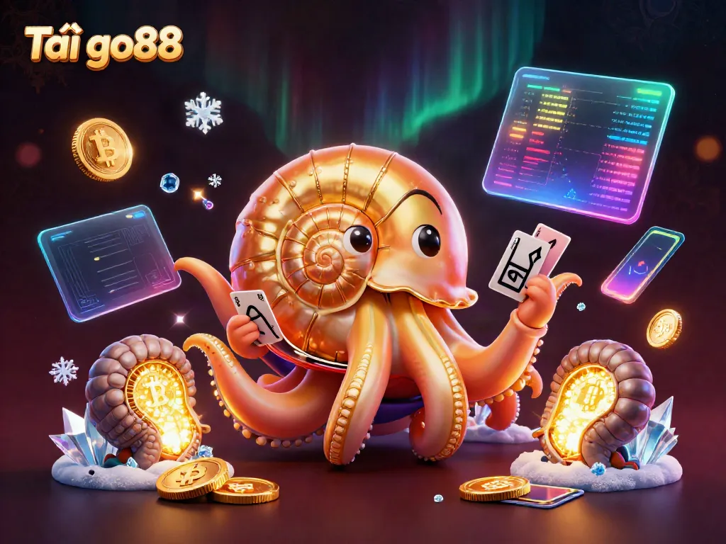 Engage with thrilling gameplay by Tải go88, showcasing a vibrant casino scene with characters and crypto elements.